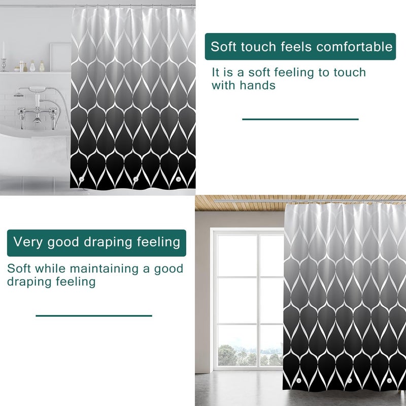 jssablo Shower Curtain Liner, 100% Waterproof Peva Shower Curtains with 3 Duty Heavy Bottom Magnets and 12 Rust Proof Grommets, 72x72 Weighted Shower Liner for Shower Stall, Bathtubs - Image 5